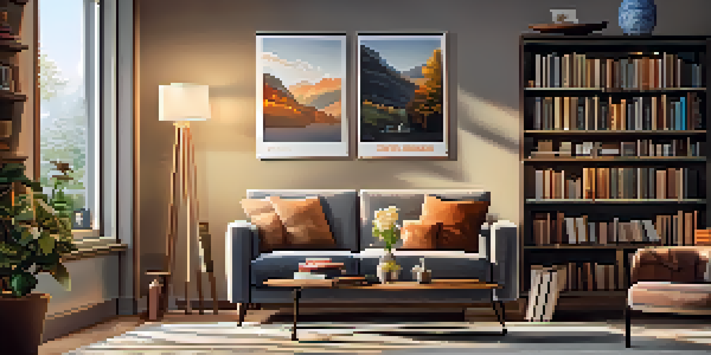 A cozy living room with a sofa, coffee table, and a warranty document on the table next to a steaming cup of tea.