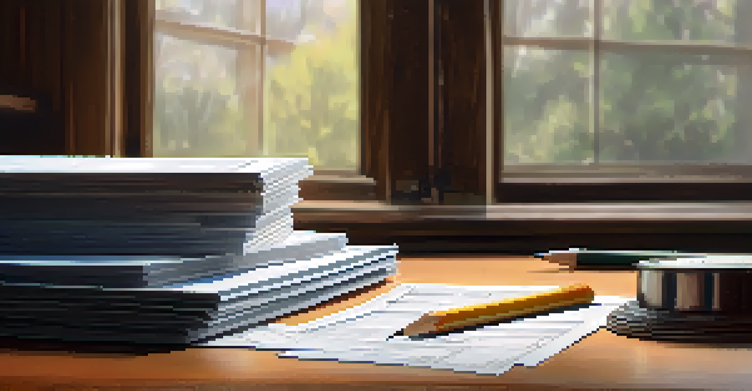 A close-up of building permits and blueprints on a wooden table with a pencil and measuring tape.