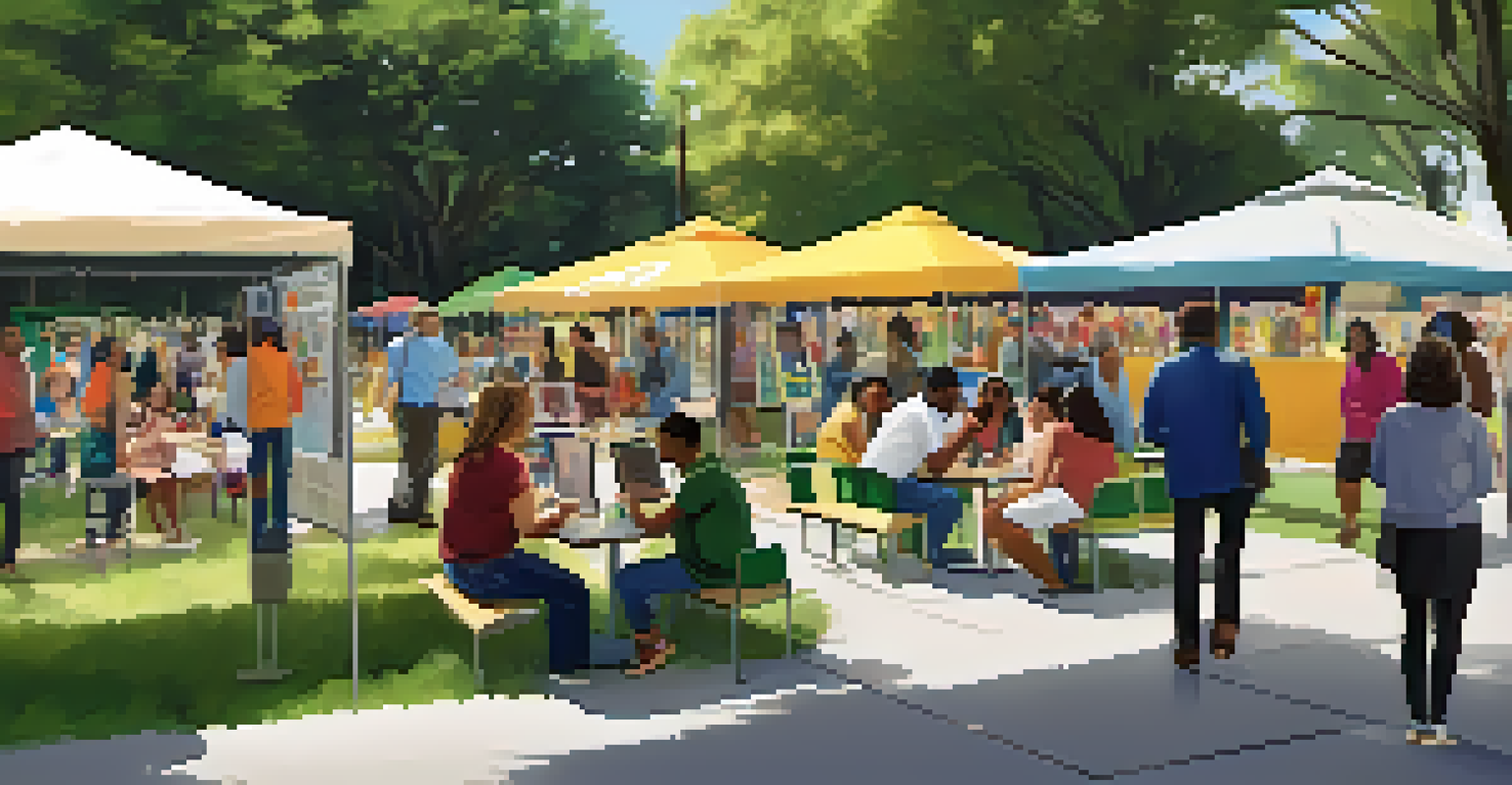 Residents participating in a community engagement event in a park, sharing feedback on urban development.