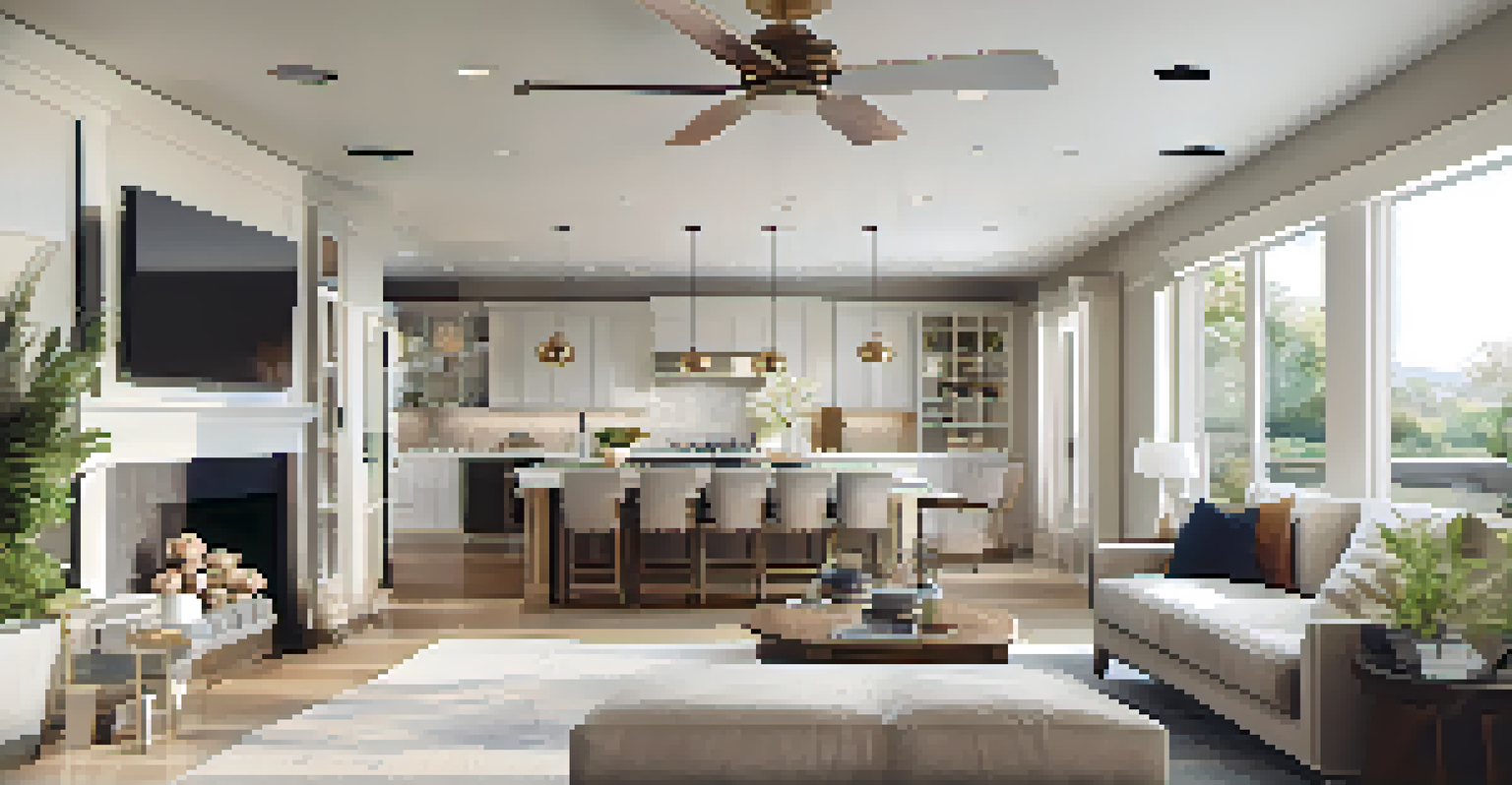 An open-concept living area that emphasizes spaciousness and flow, designed for home buyers.