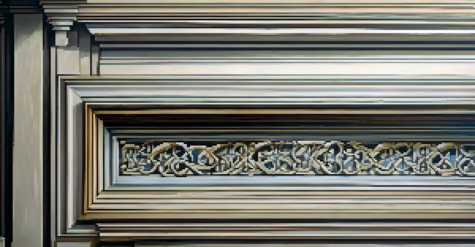 A close-up of an ornate architectural feature, showcasing intricate details and textures in soft natural lighting.