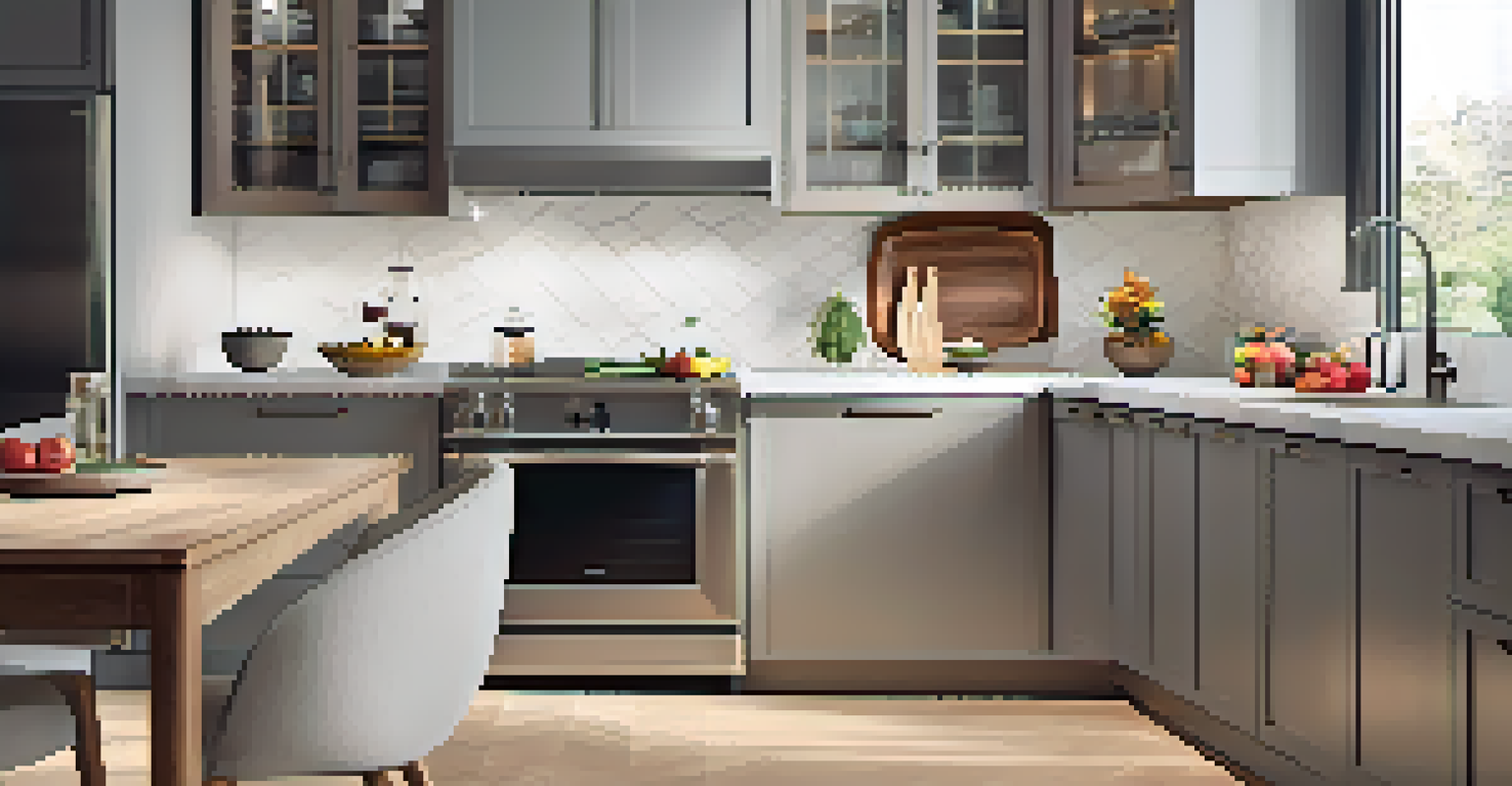 A modern kitchen with clean countertops, fresh flowers, and natural light, inviting and ready for potential buyers.
