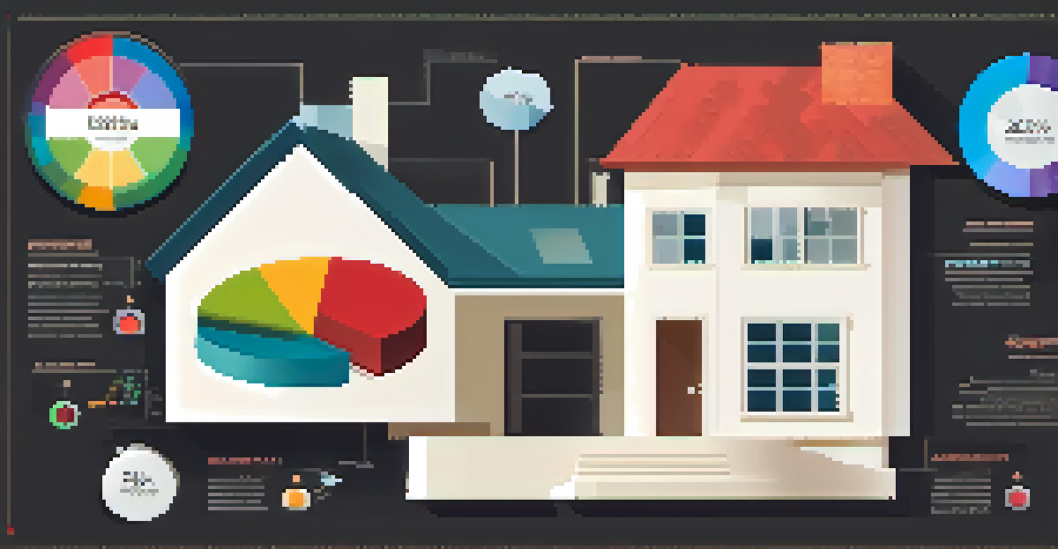 An infographic illustrating the concept of home equity, with a house silhouette and a pie chart showing market value versus mortgage balance.