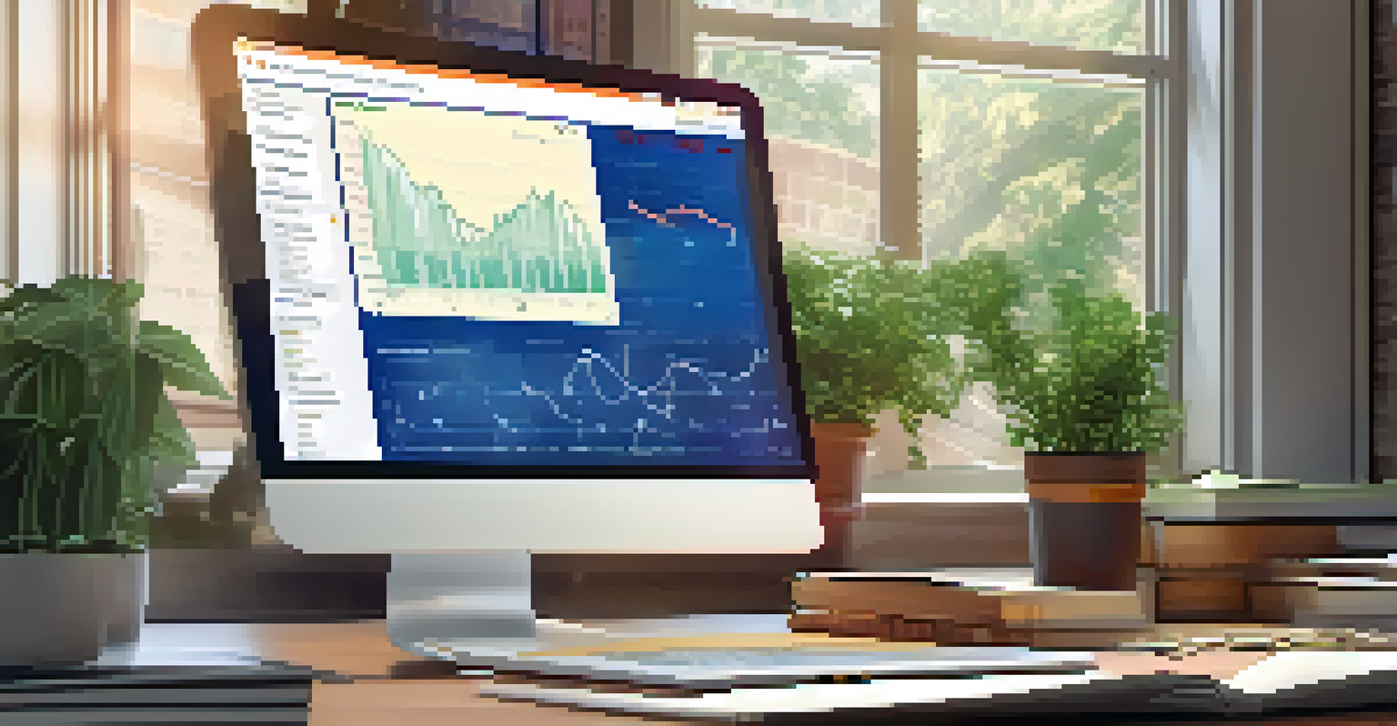 A landlord reviewing rental property ROI data on a laptop in a cozy home office.