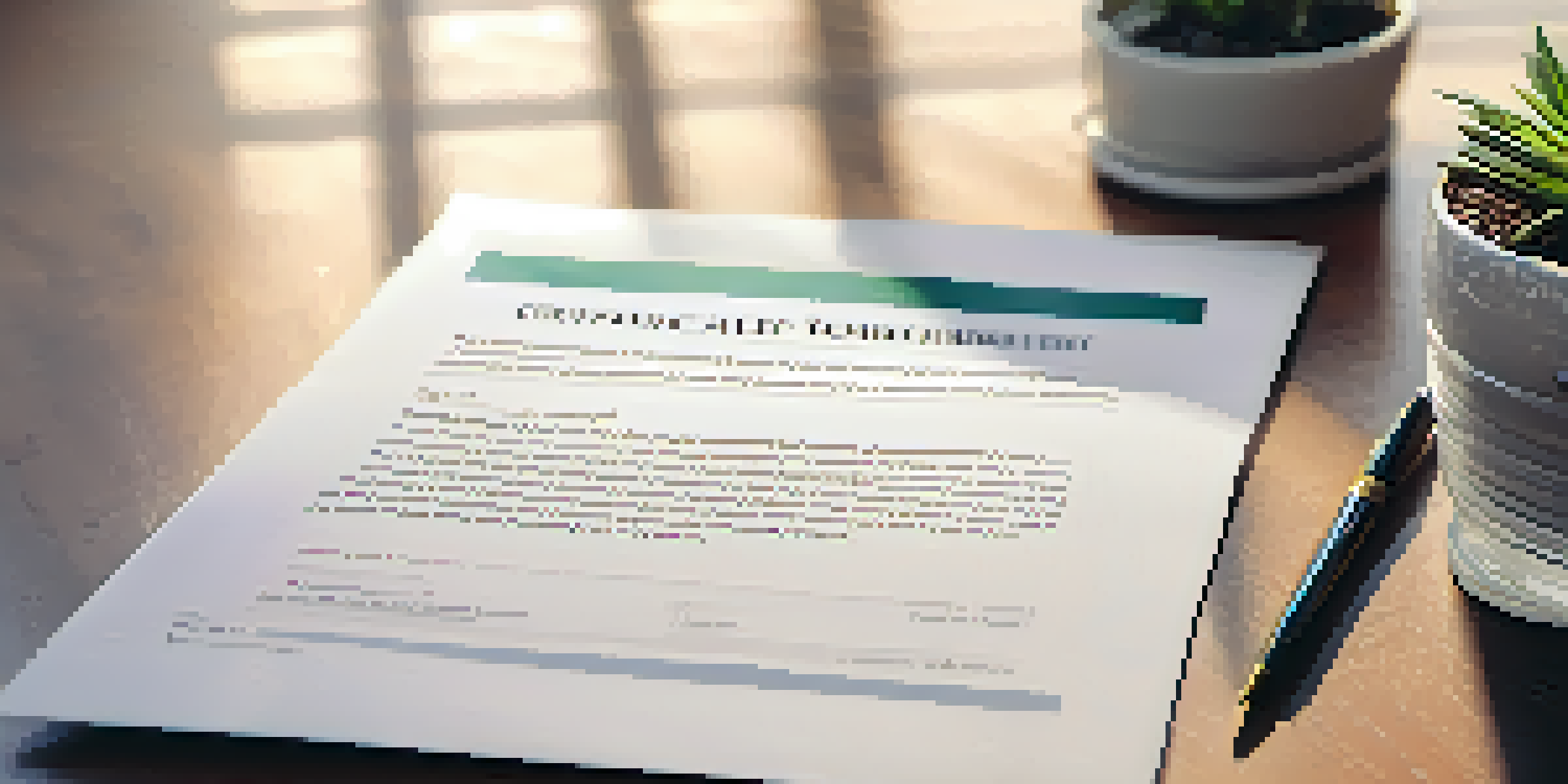 A close-up of a real estate contract with a pen on a wooden table in a cozy office setting, featuring soft natural light.