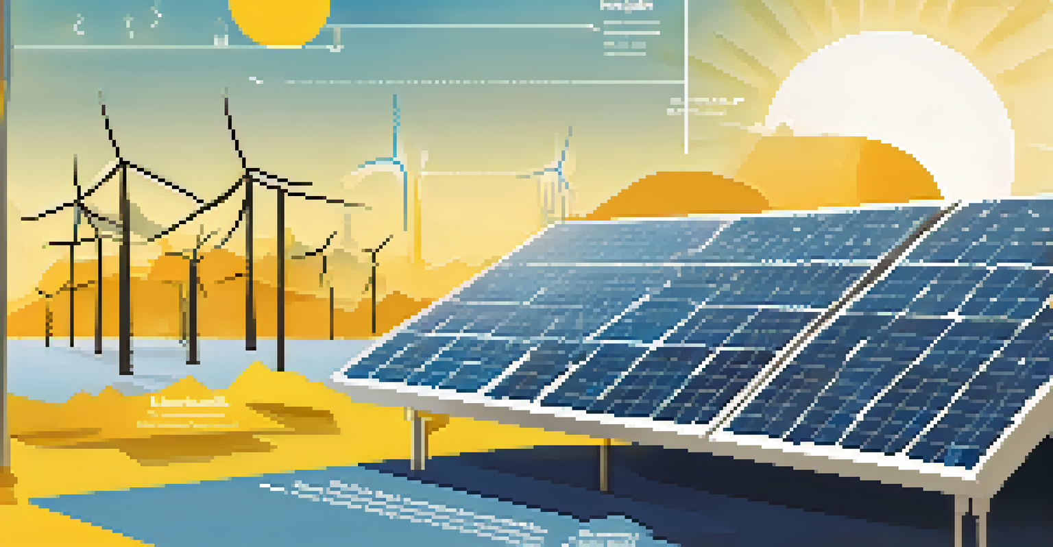 An educational illustration showing the process of solar energy conversion with diagrams and icons related to solar panels and energy savings.
