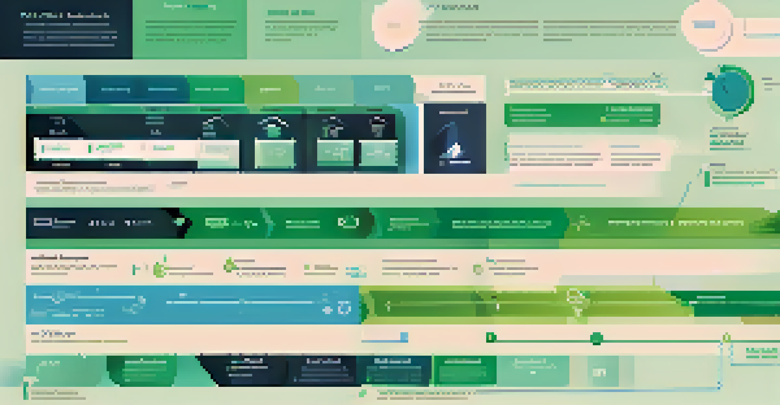 An infographic showing various elements of a credit report with labeled icons, designed in a modern style with a blue and green color scheme.