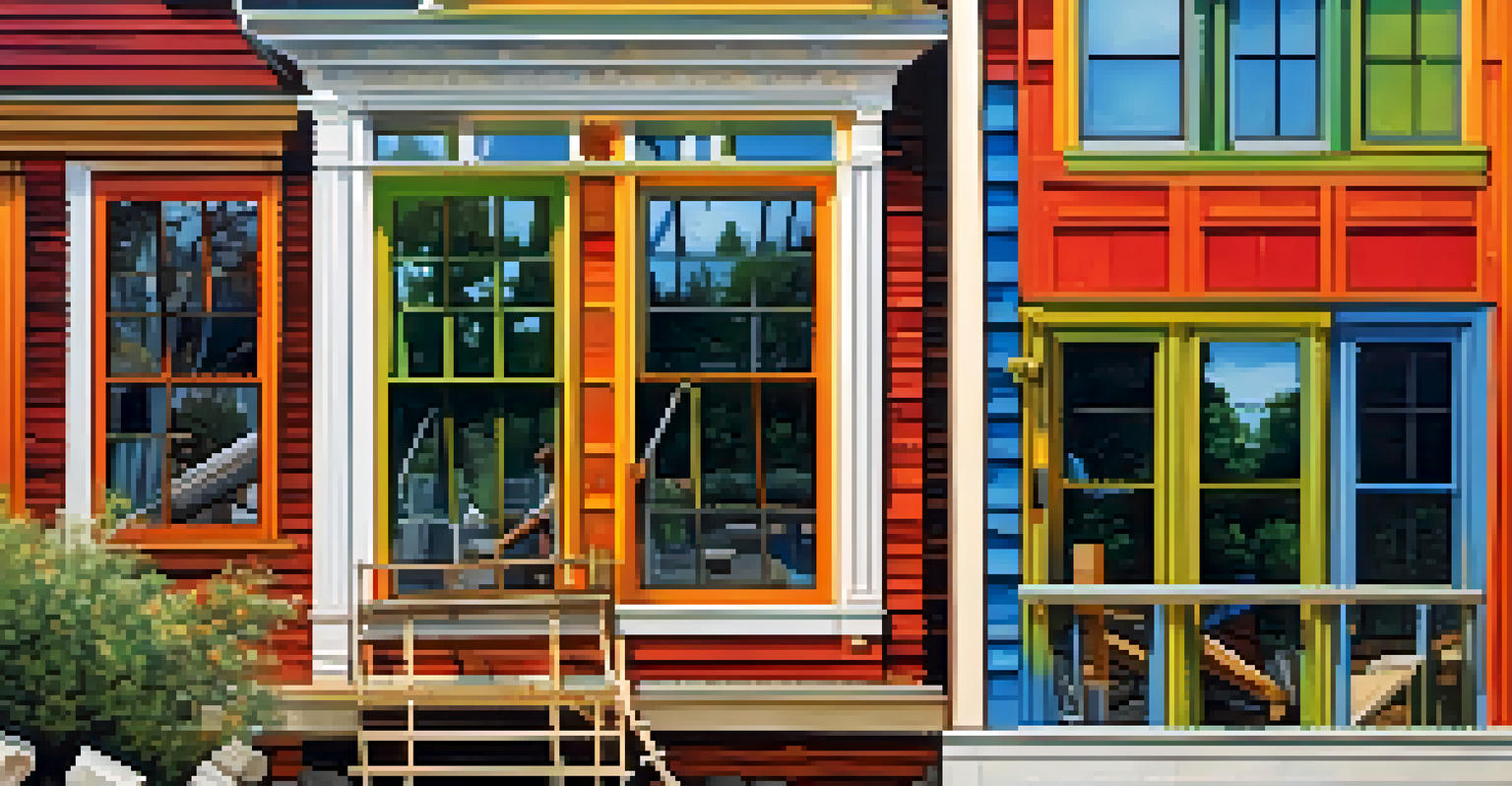 A contractor working on a home renovation, installing energy-efficient windows with tools and materials around.