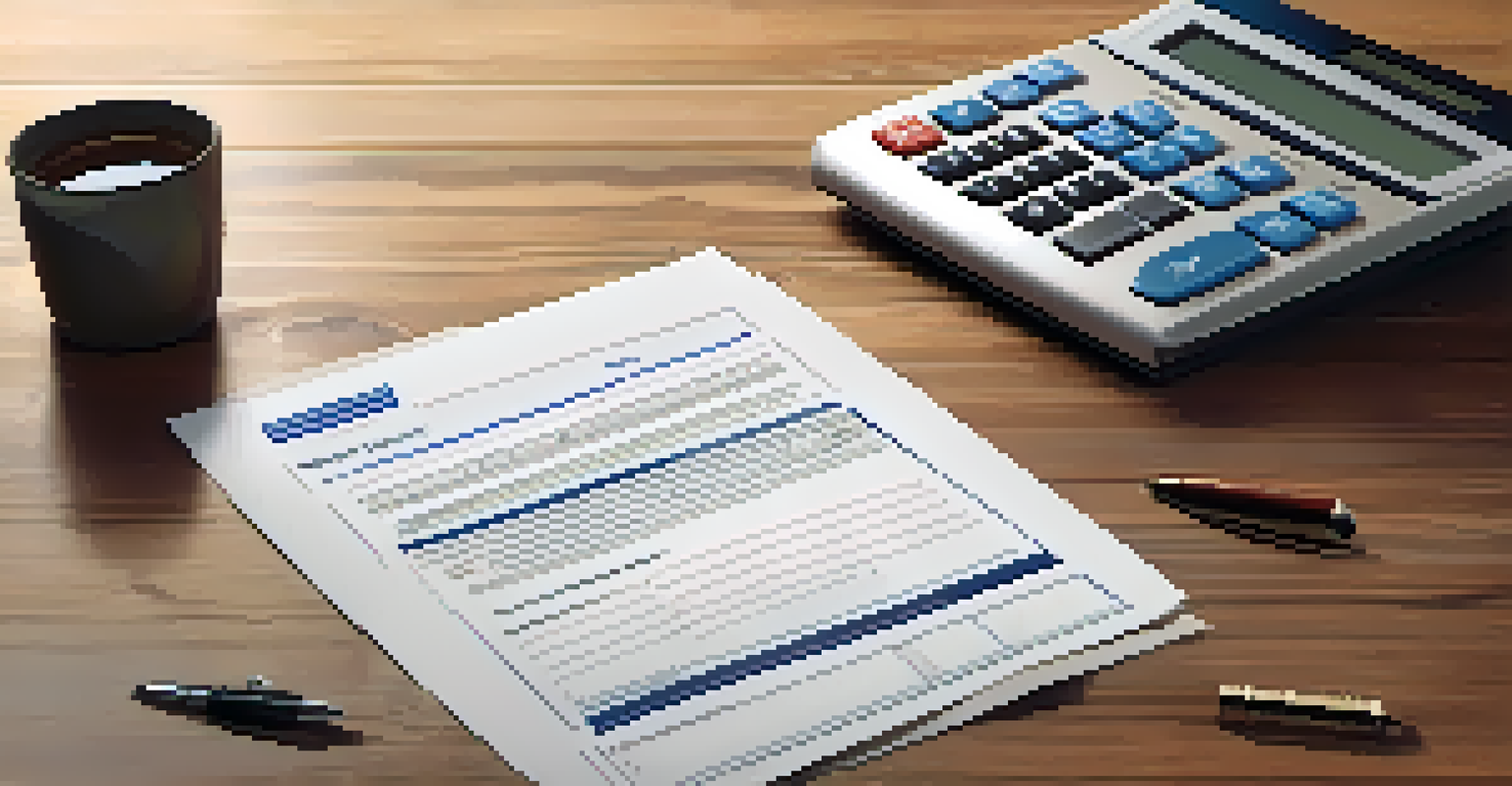 A home warranty document laid out on a table with a pen and calculator, highlighting important terms and conditions.