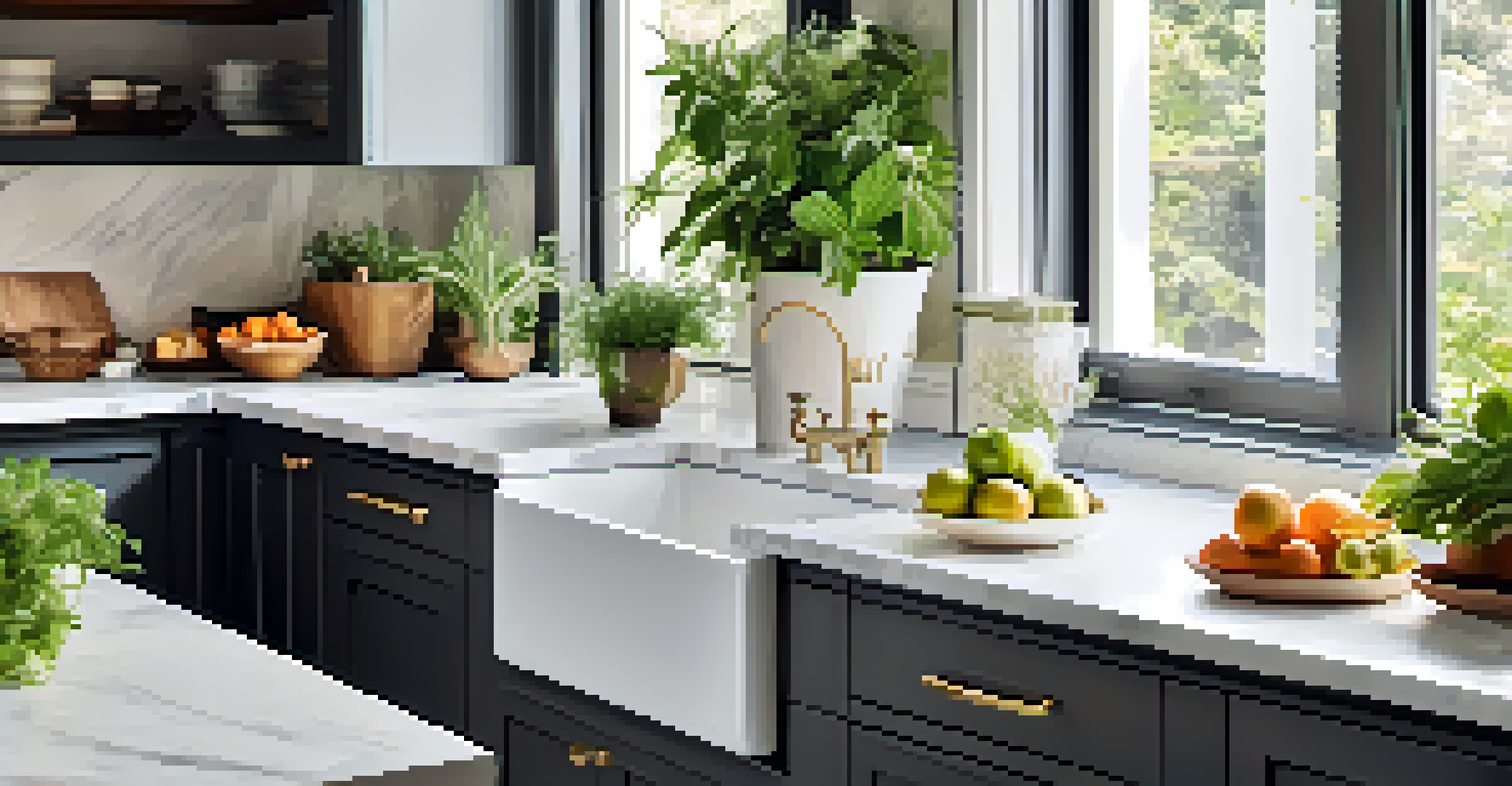A modern renovated kitchen with marble countertops, sleek appliances, and natural light highlighting the elegant design.