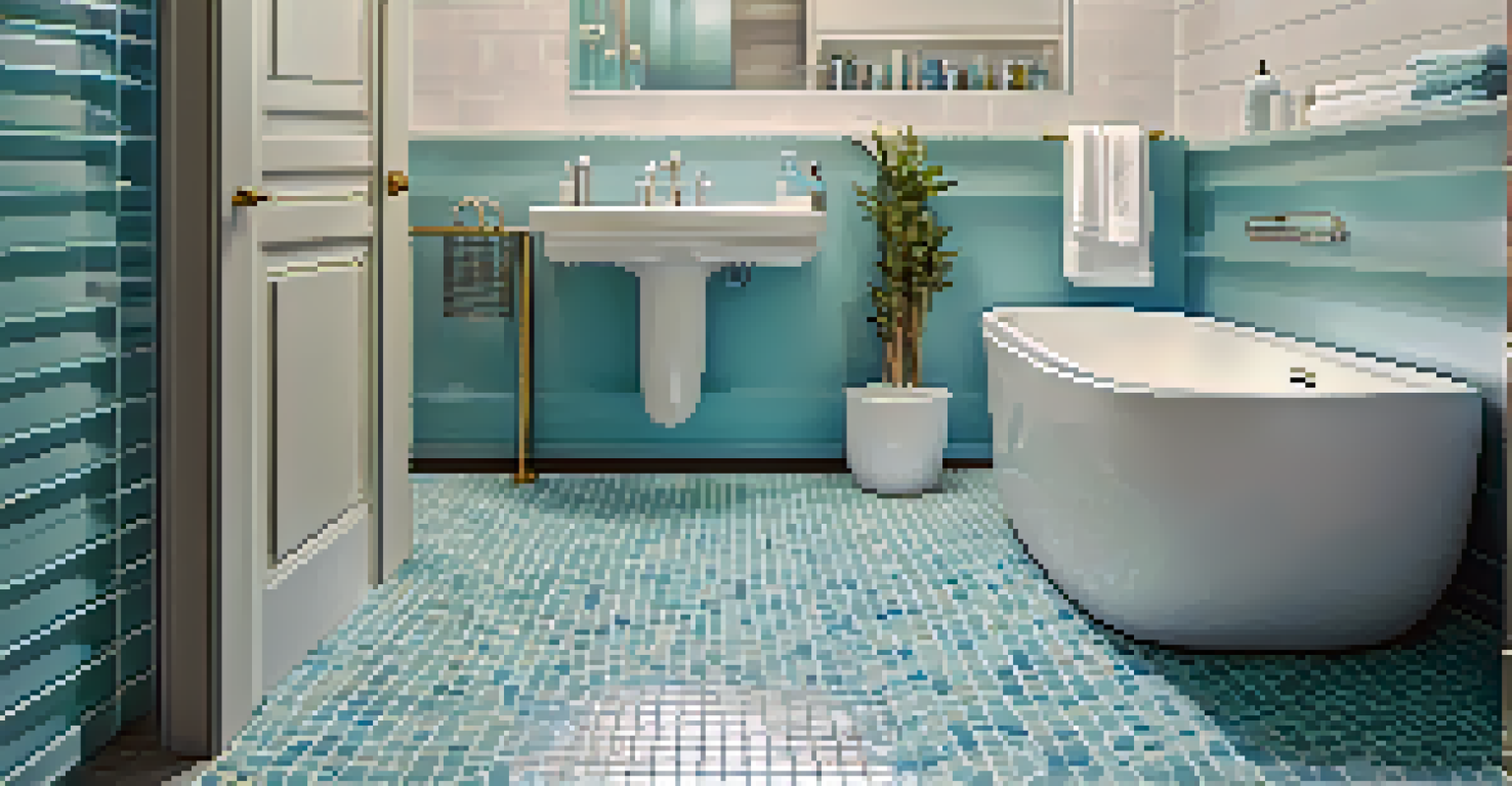 A bathroom designed for safety, featuring grab bars and non-slip mats for enhanced accessibility.