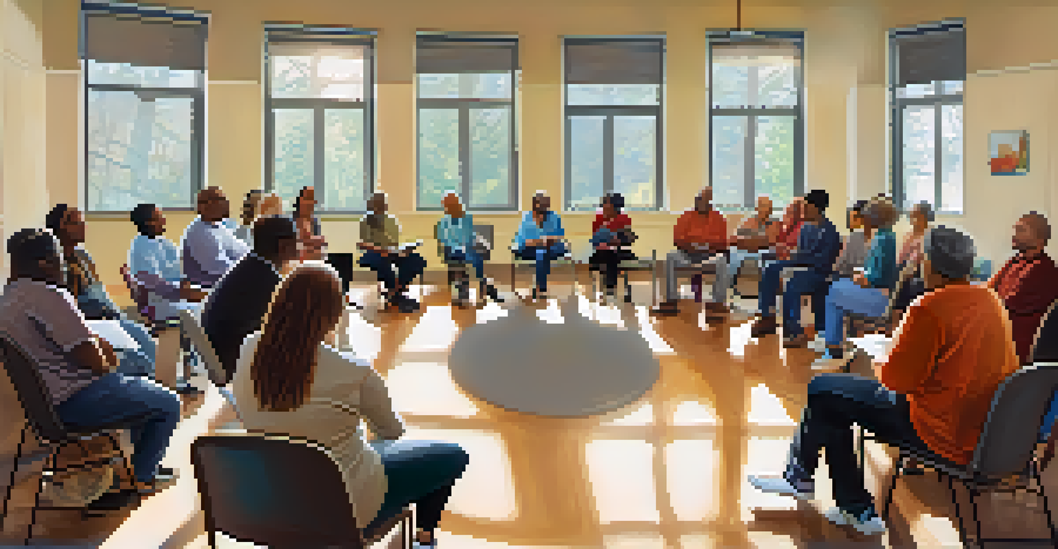 Residents participating in a community meeting discussing HOA rules in a bright room.