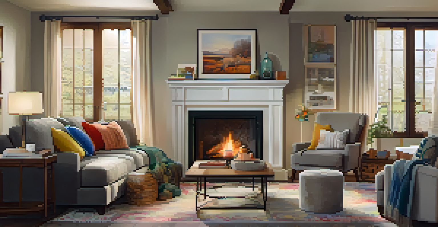 A family enjoying time together in a warm and inviting living room with a fireplace and soft furnishings.