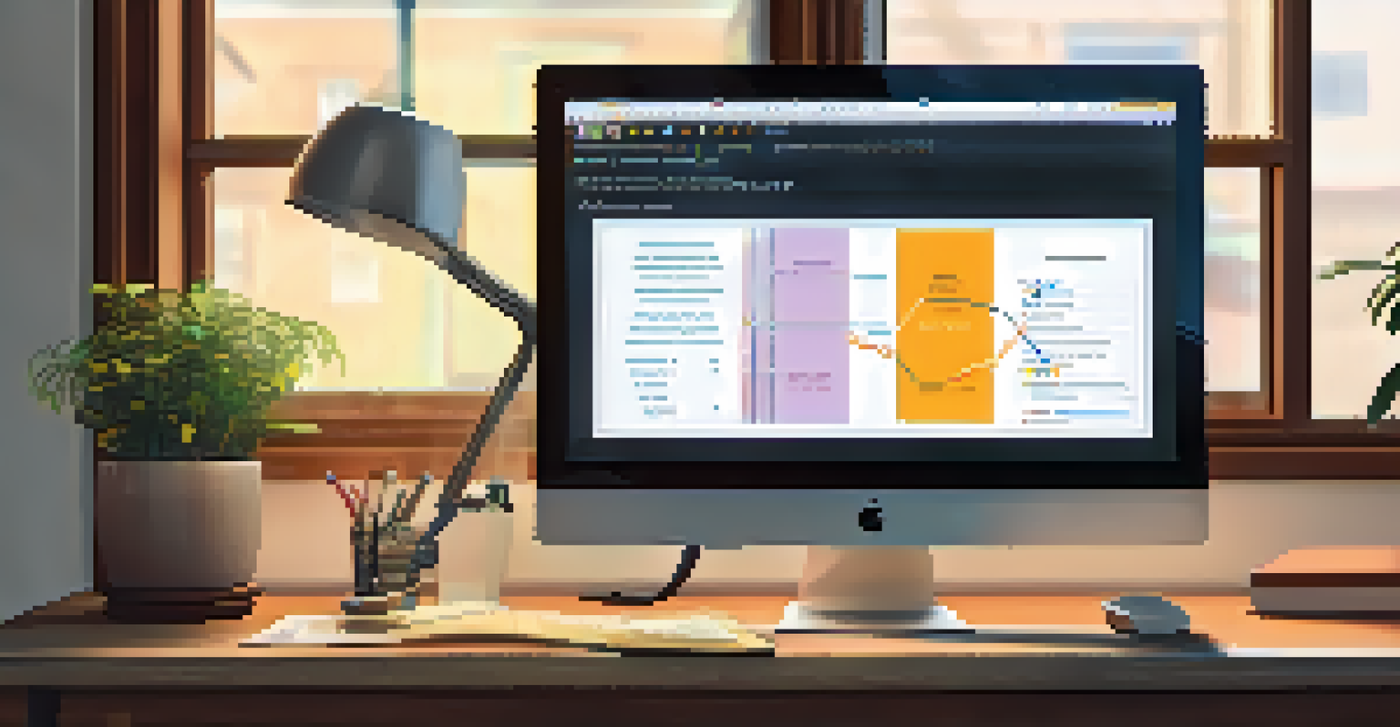 A computer screen showing an automated valuation model interface in a cozy home office setting.