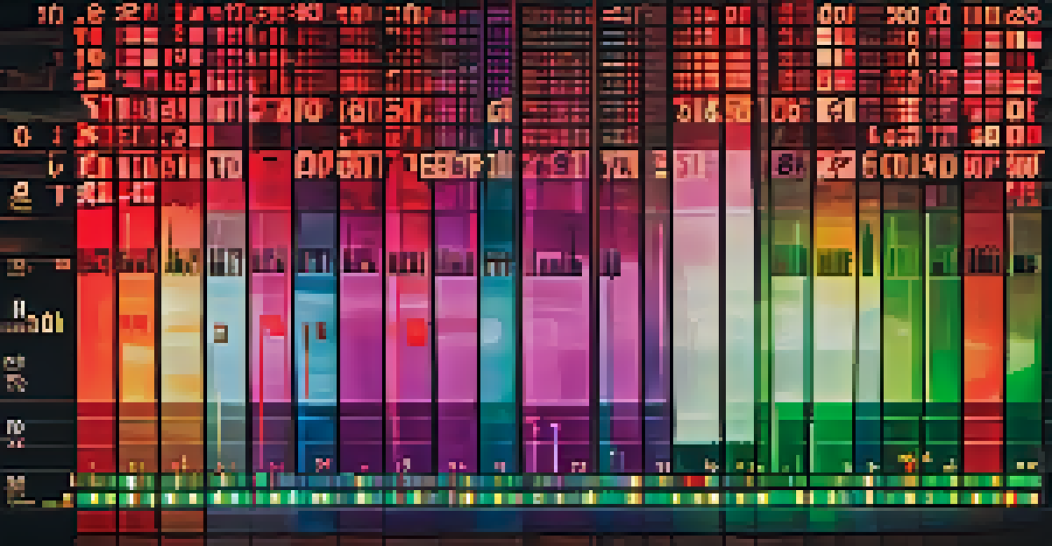A colorful credit score gauge indicating a healthy score with financial symbols in the background.