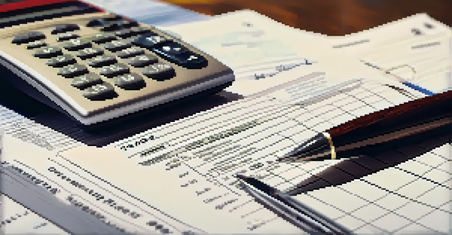 A close-up view of a property tax assessment document on a wooden table, with a calculator and handwritten notes nearby.