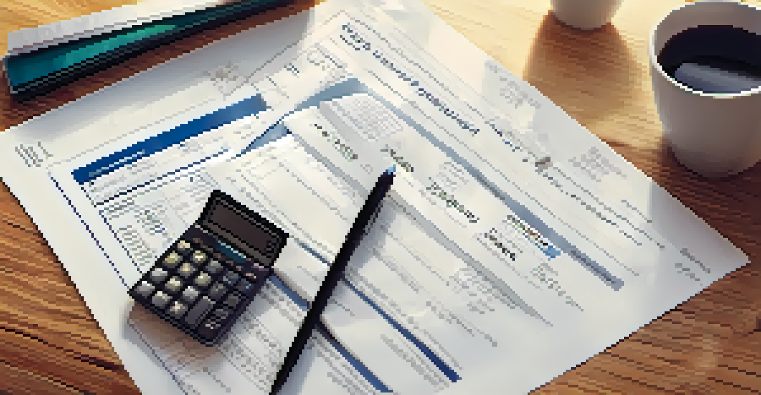 A close-up of a home appraisal document on a desk, with a calculator and a cup of coffee.