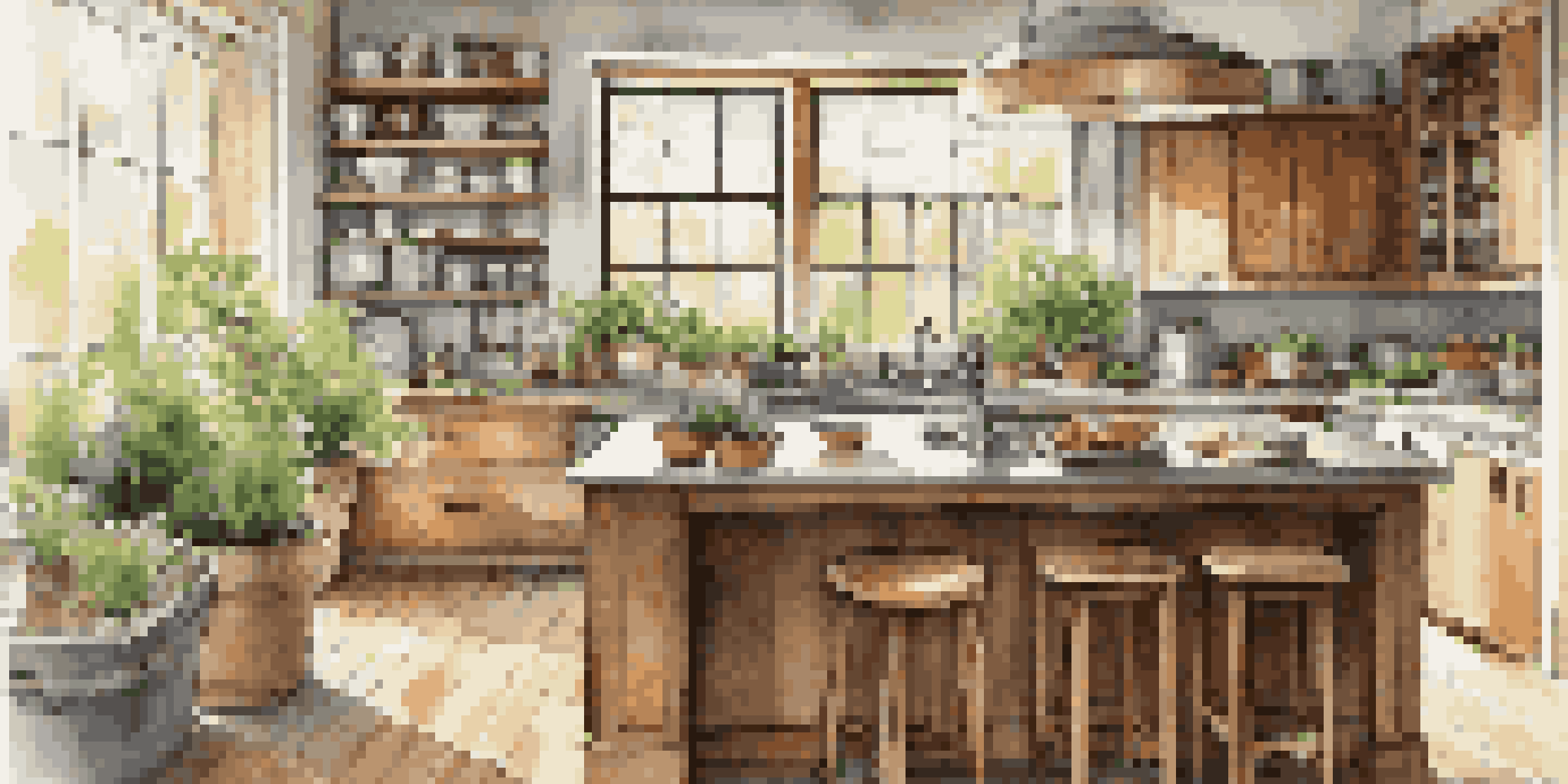 A renovated kitchen showcasing sustainable materials like reclaimed wood cabinetry and recycled glass countertops, illuminated by natural light.
