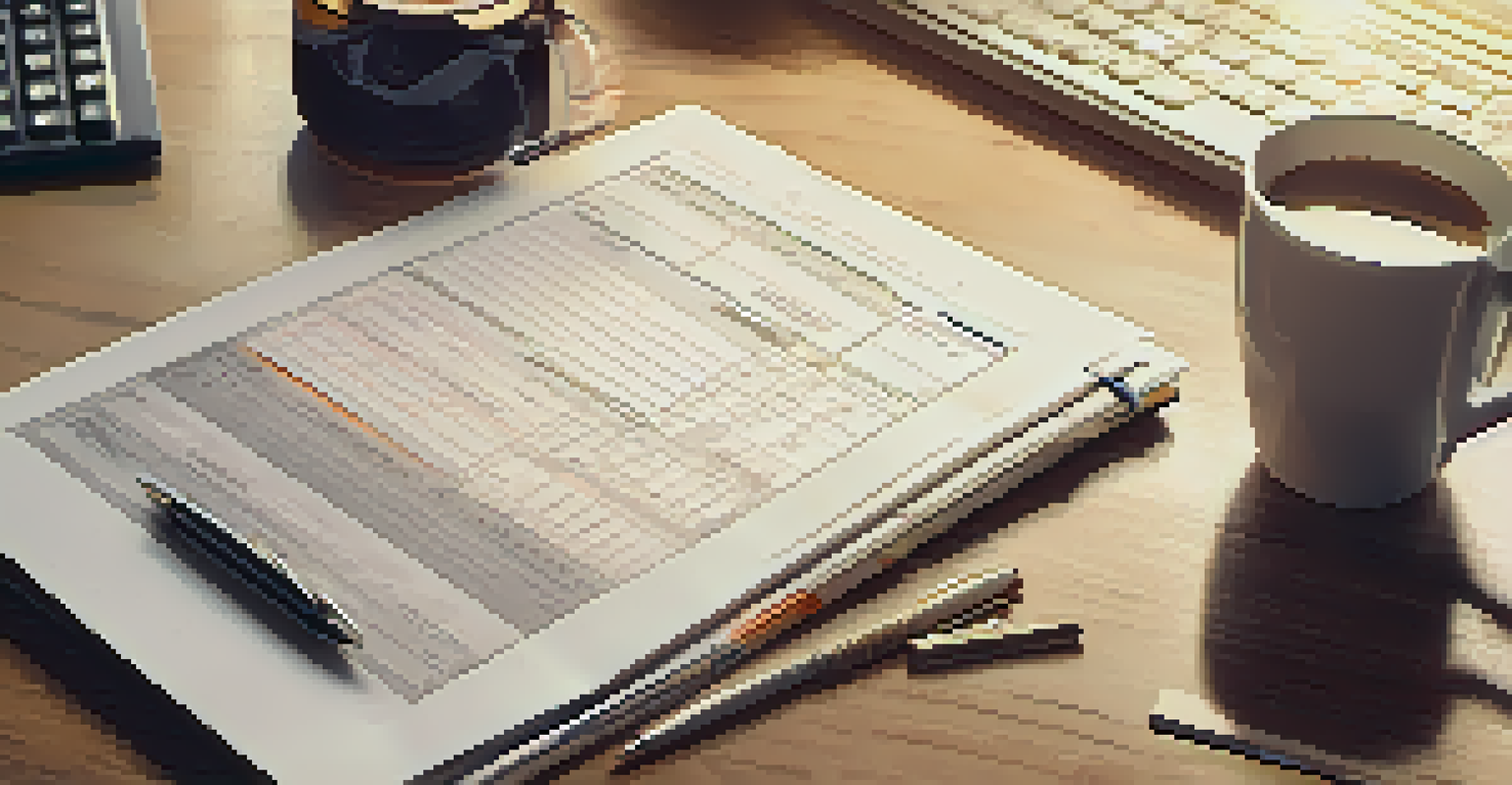 A detailed appraisal report on a desk with a calculator, pen, and coffee cup, featuring graphs and a highlighted estimated value in soft lighting.