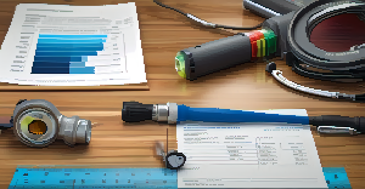 A detailed home inspection report on a wooden table with inspection tools around it.