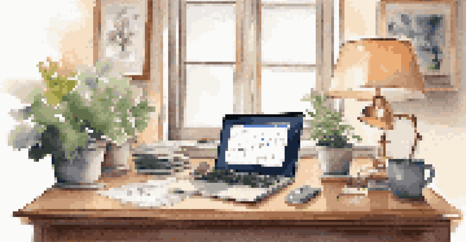 An elegant home office featuring a laptop with a task management tool and a well-organized desk.