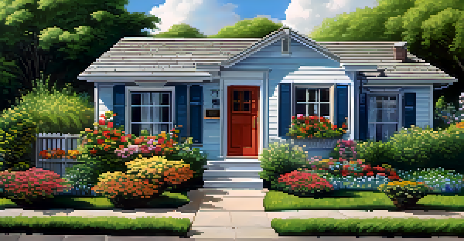 A house with a well-maintained roof and yard, surrounded by flowers and a sign that says 'Mold-Free Zone.'