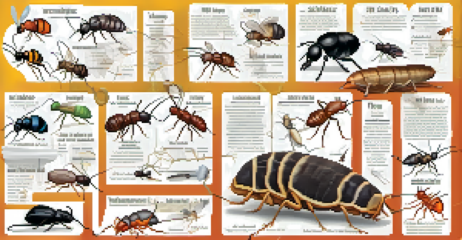 An infographic showing common pests found during inspections, including illustrations of termites, rodents, and carpenter ants, with labels.
