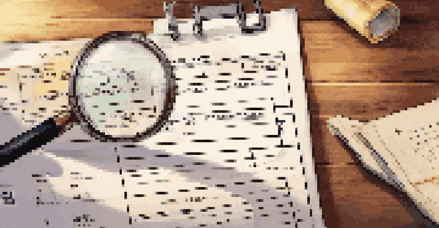 A property inspection report on a wooden table with a magnifying glass and notepad, highlighting detailed checklists.