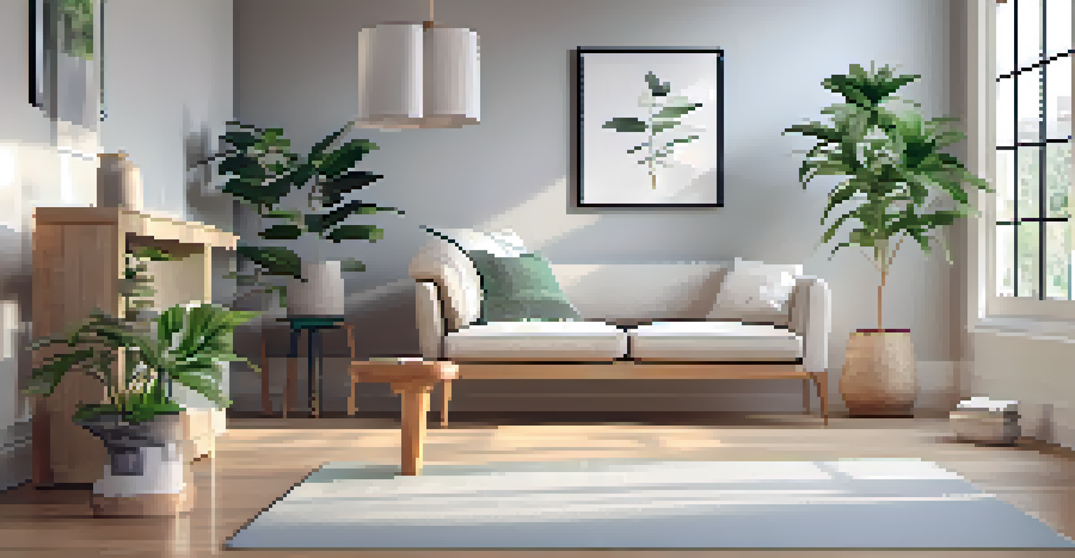 A peaceful corner in an open concept space set up for mindfulness activities, with a yoga mat, cushions, and a small plant, illuminated by natural light.