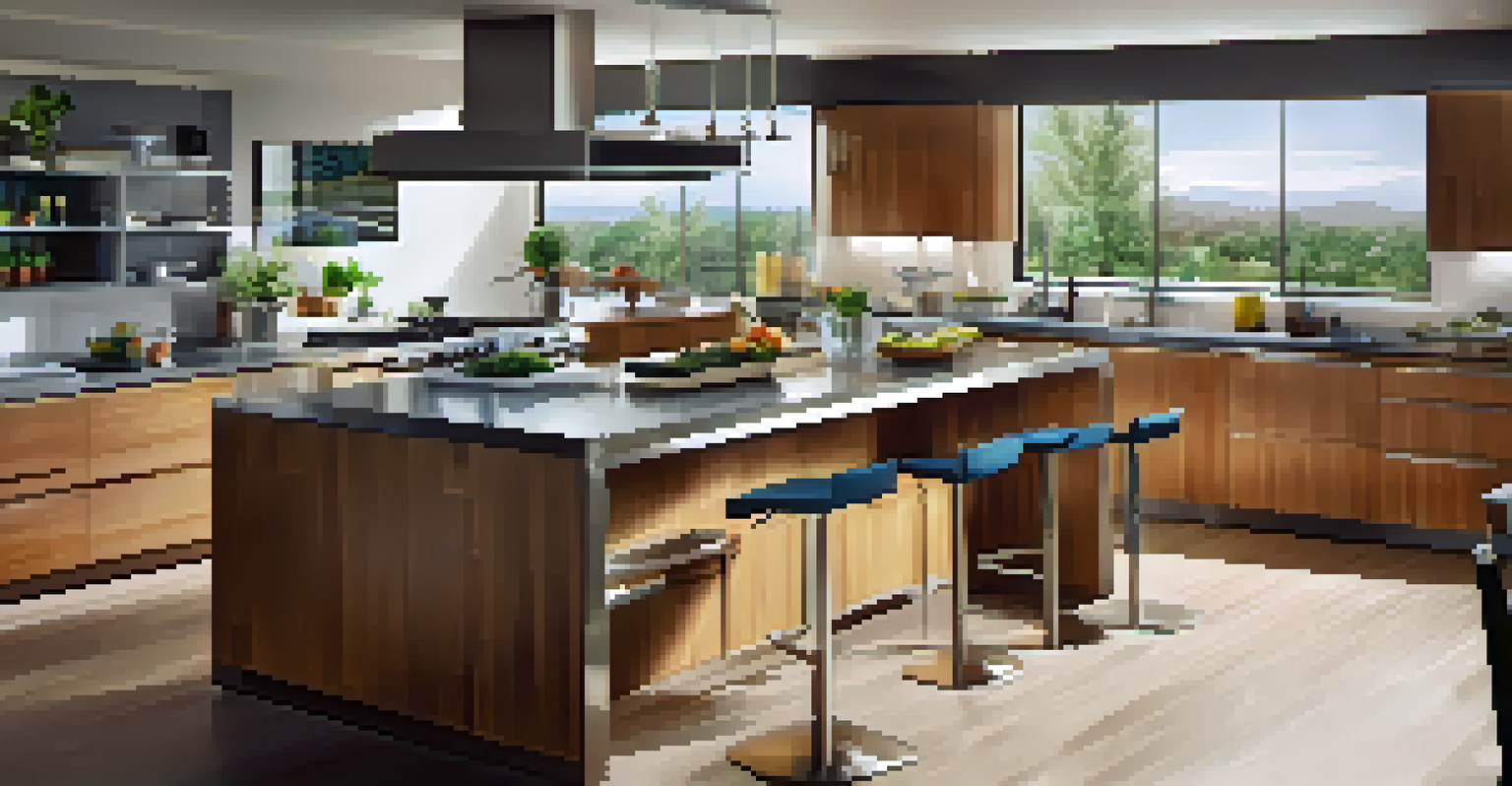 A modern kitchen in a renovated house with sleek appliances and bright lighting, showcasing a stylish interior.