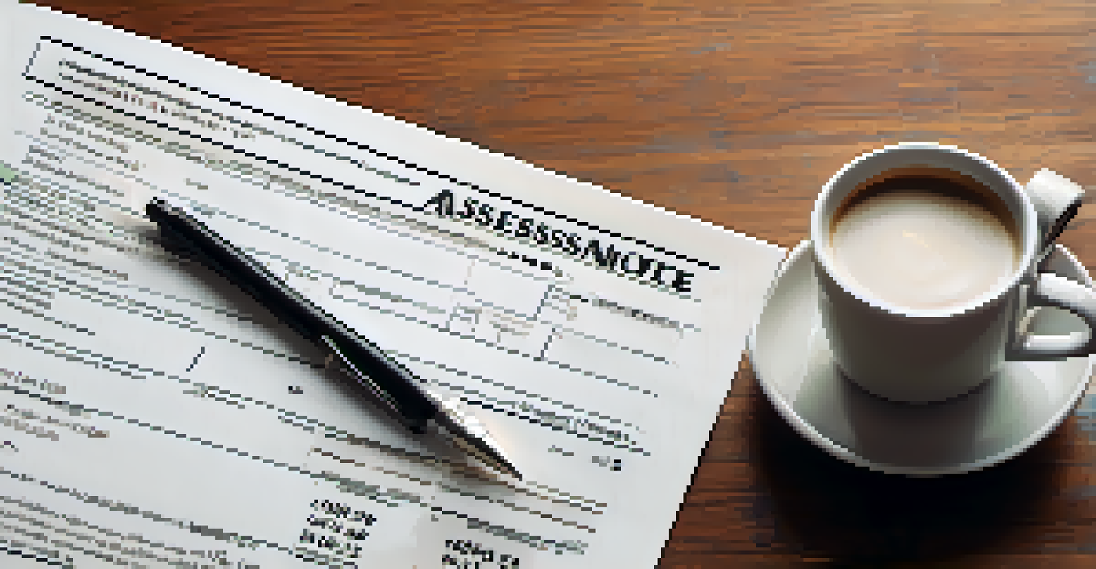 A close-up of a property tax assessment notice on a table with a calculator and coffee.