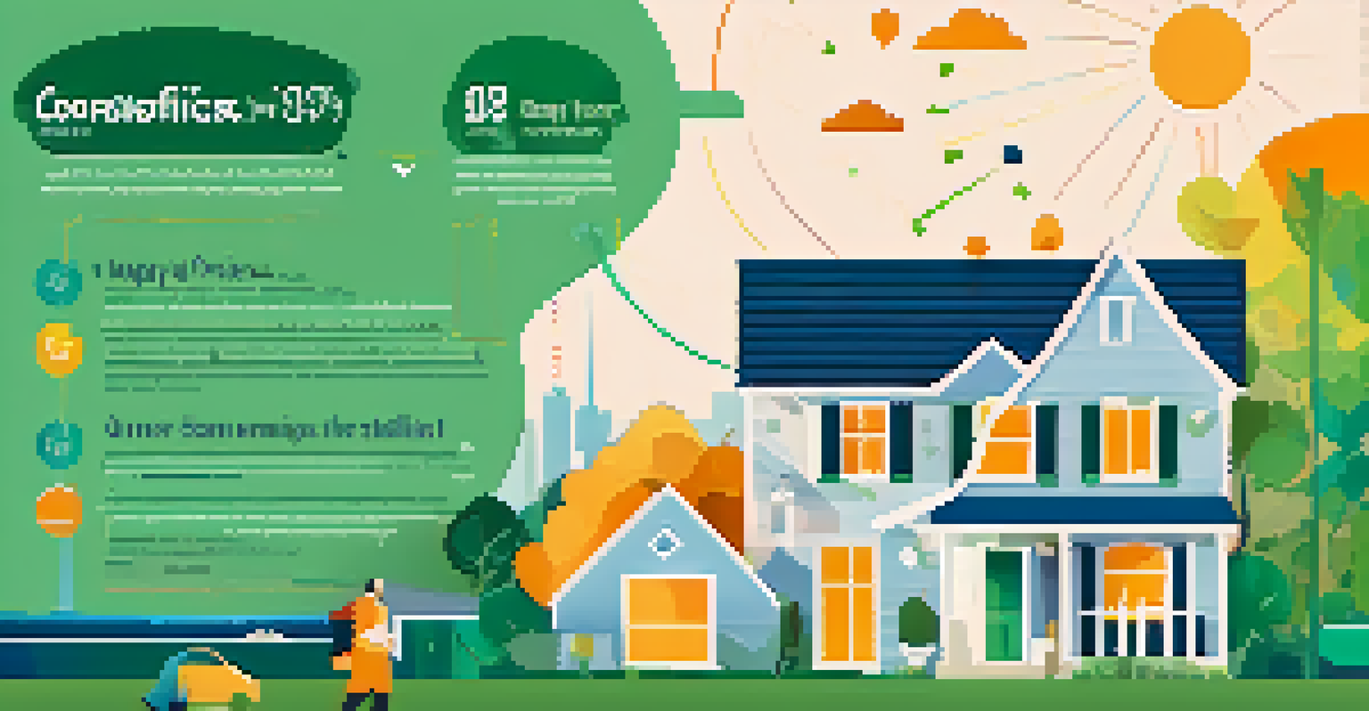 An illustrative infographic showing the link between consumer confidence and increasing home prices, with graphs and icons.