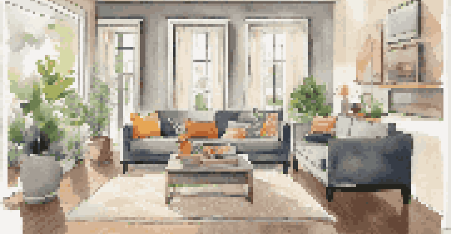A cozy and modern living room with a comfortable sofa, natural light flooding in, and family pictures on the walls, creating a warm and welcoming atmosphere.