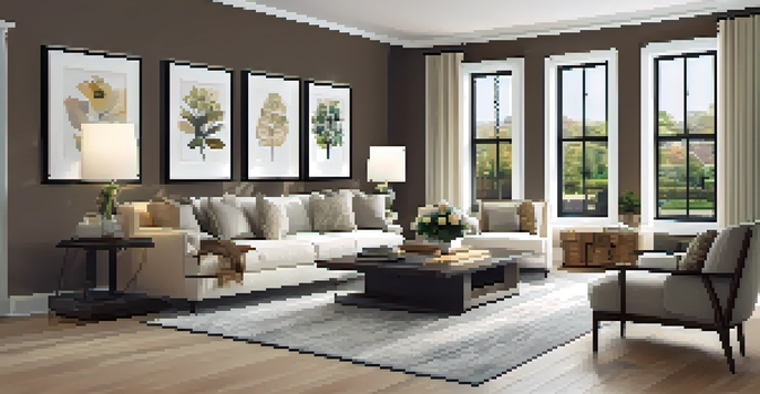 A clean, modern living room with a cozy sofa, natural light, and fresh flowers on the table.