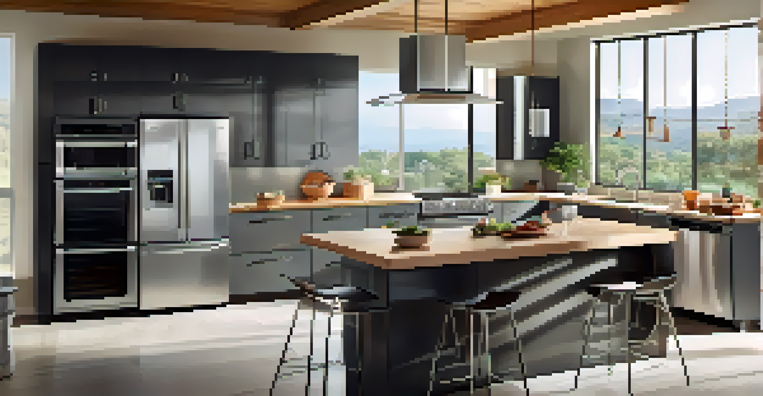 A contemporary kitchen with energy-efficient appliances and a bright, clean design.