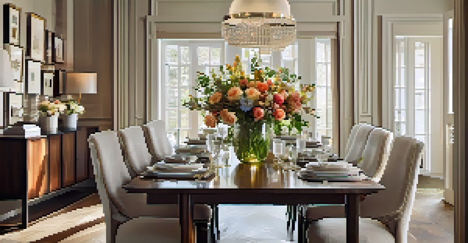 A handcrafted dining table with elegant chairs, featuring an artisanal vase and candles, creating a warm and inviting dining atmosphere.