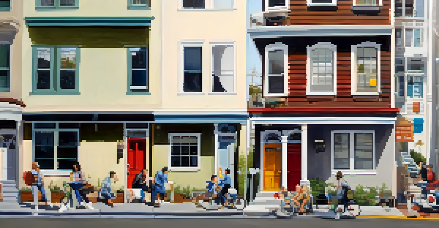 An image showing landlords celebrating and renters looking stressed about high rental prices.