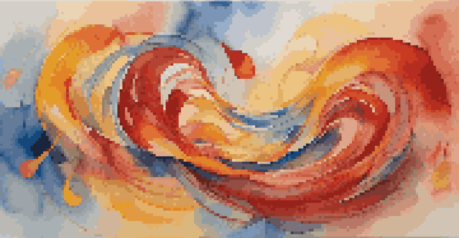 An abstract artwork representing the emotional dynamics of negotiations with vibrant colors and flowing shapes.