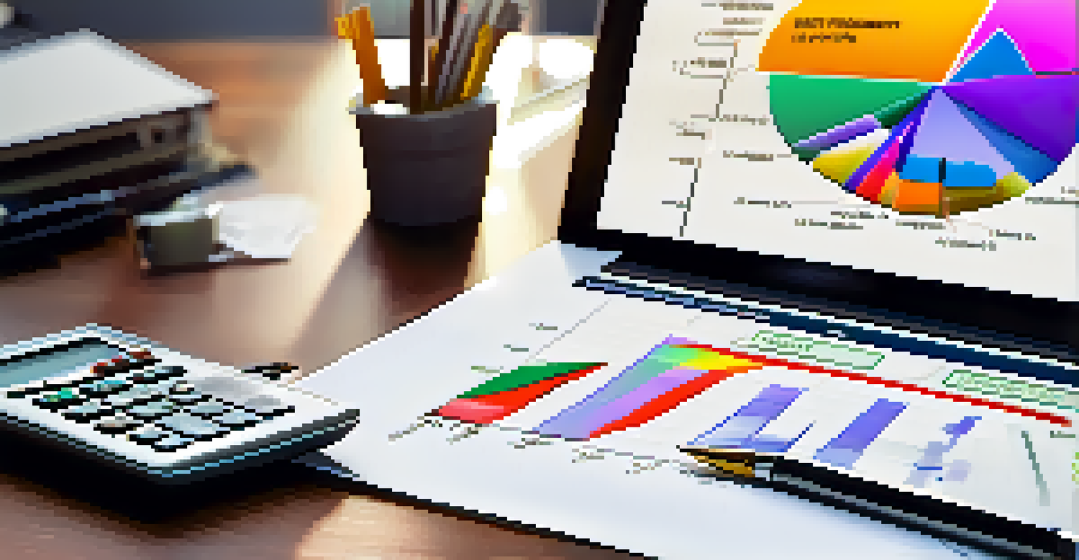 A close-up view of a real estate investment analysis spreadsheet on a desk, surrounded by a laptop, calculator, and notes.