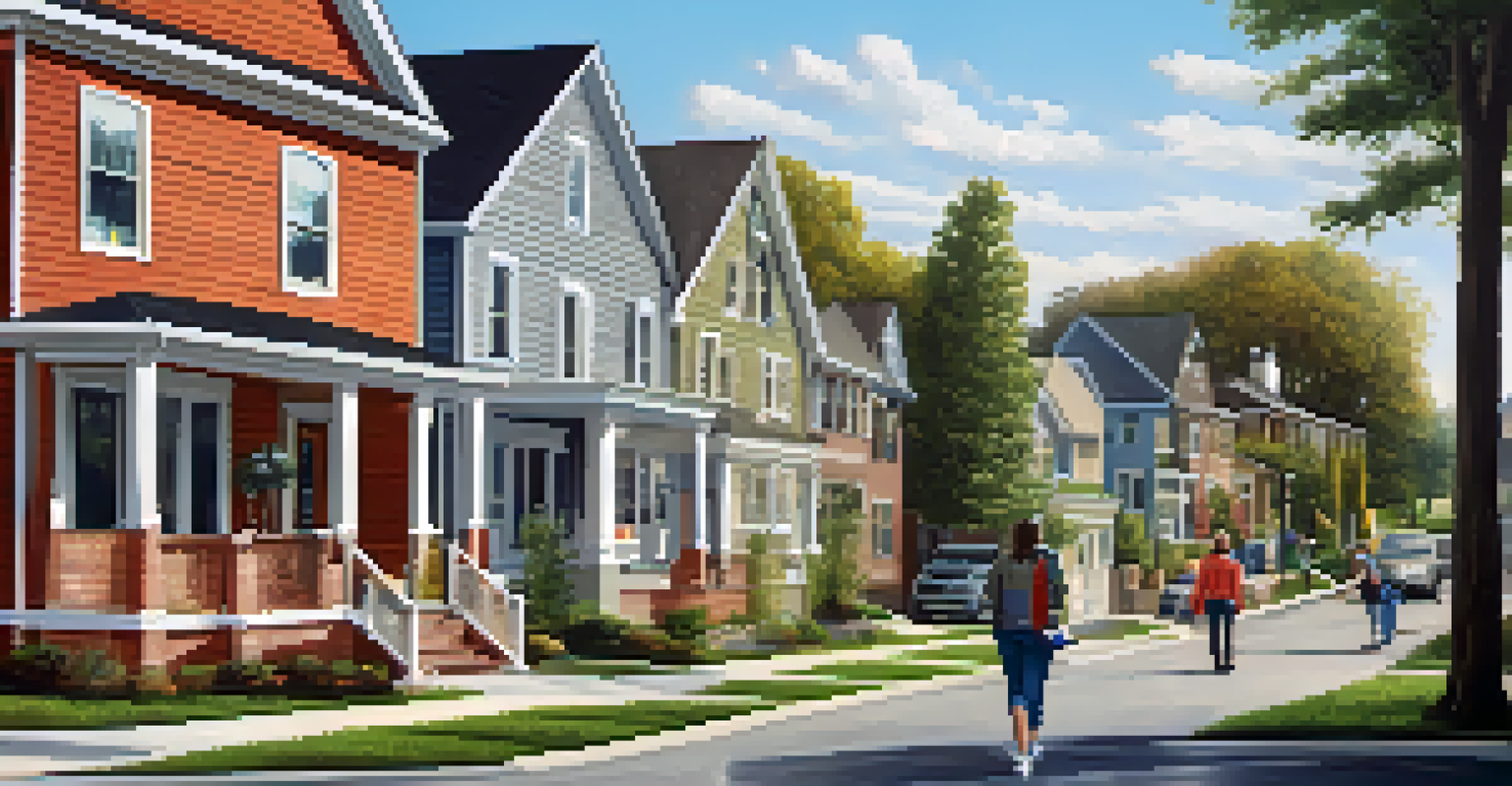 A local insurance agent in a neighborhood, engaging with residents while holding a clipboard.