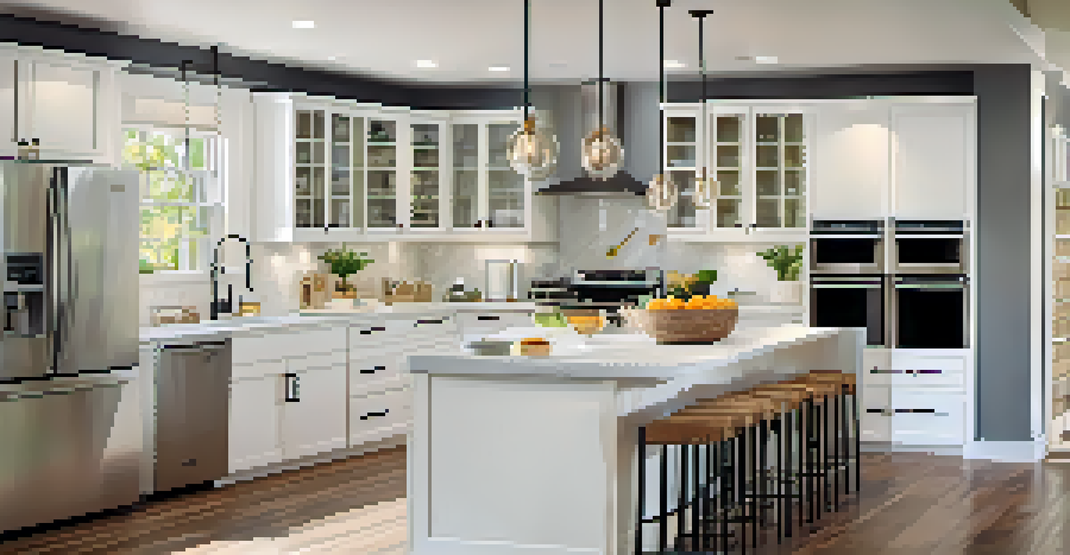 A renovated kitchen interior with modern appliances, white cabinets, and bright natural light coming through large windows.