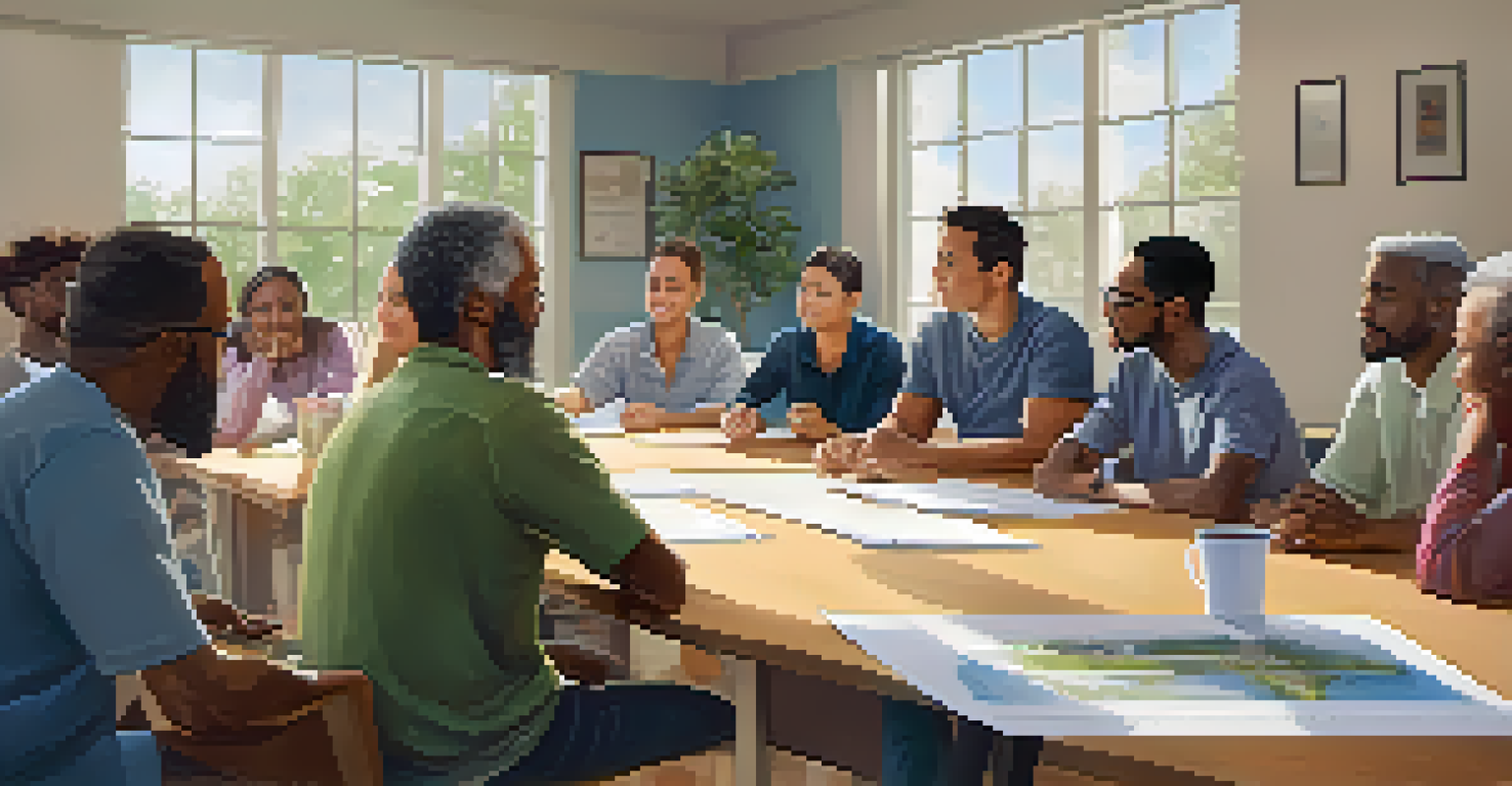 Residents engaged in a community meeting discussing park development plans.