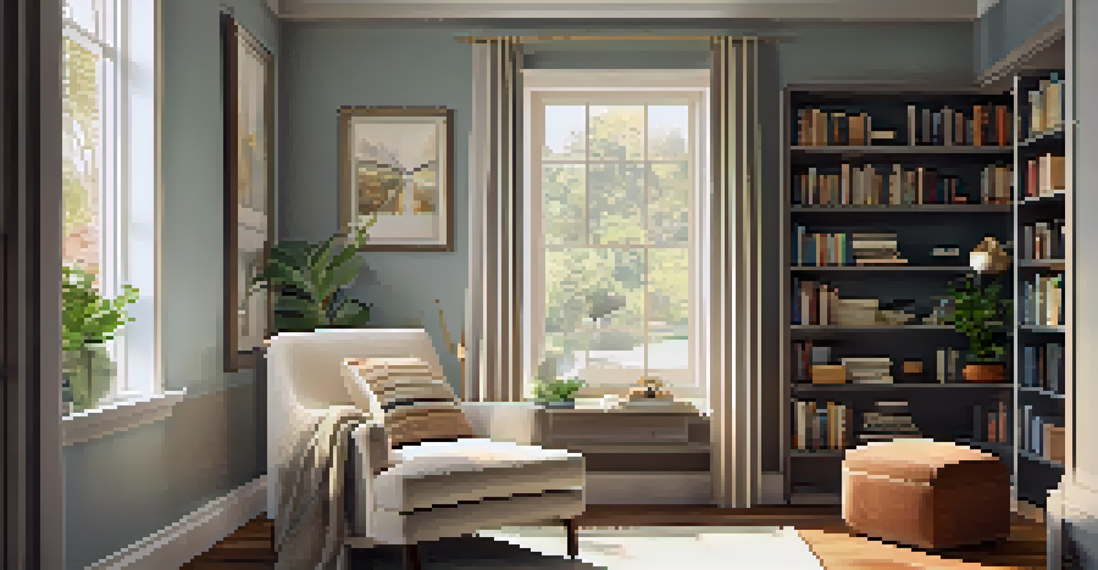 A peaceful private corner in a home, designed for individual relaxation with comfortable seating and soft lighting.