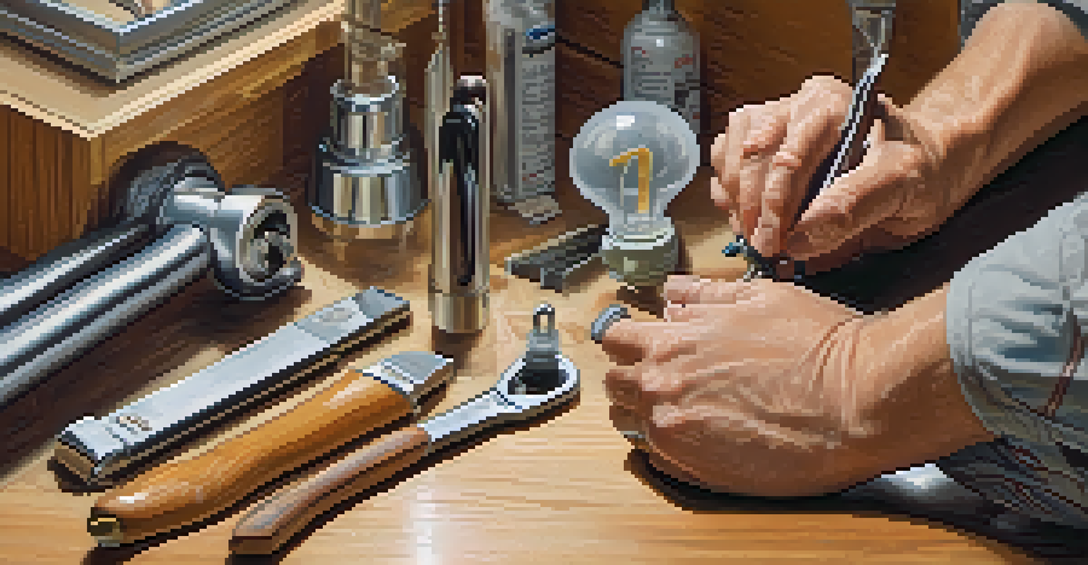 A tenant's hands engaged in minor repairs, showcasing tools and a focused expression.