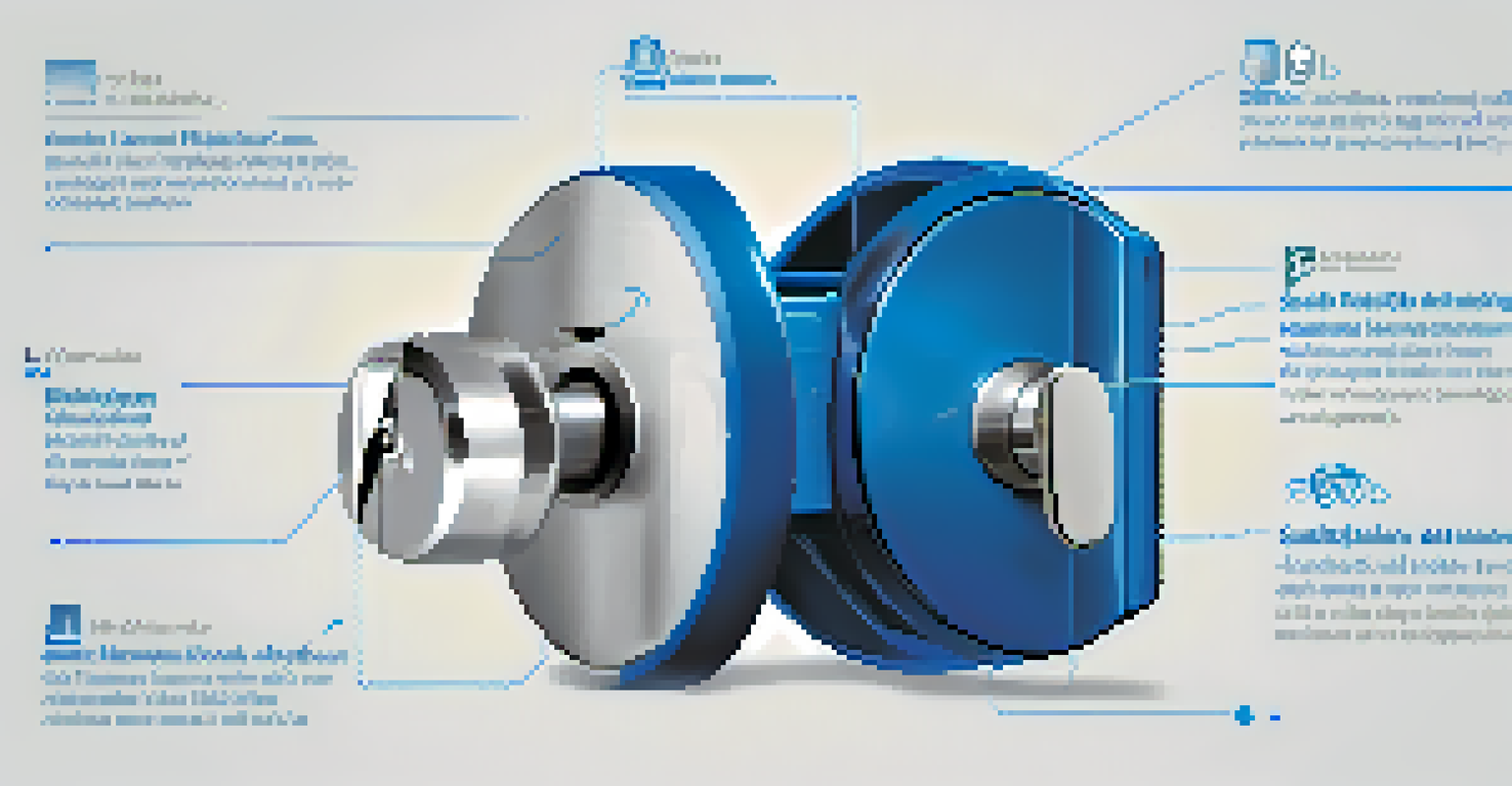 An infographic showing the features of a high-security deadbolt lock, with annotations highlighting its security features against a blue and white background.