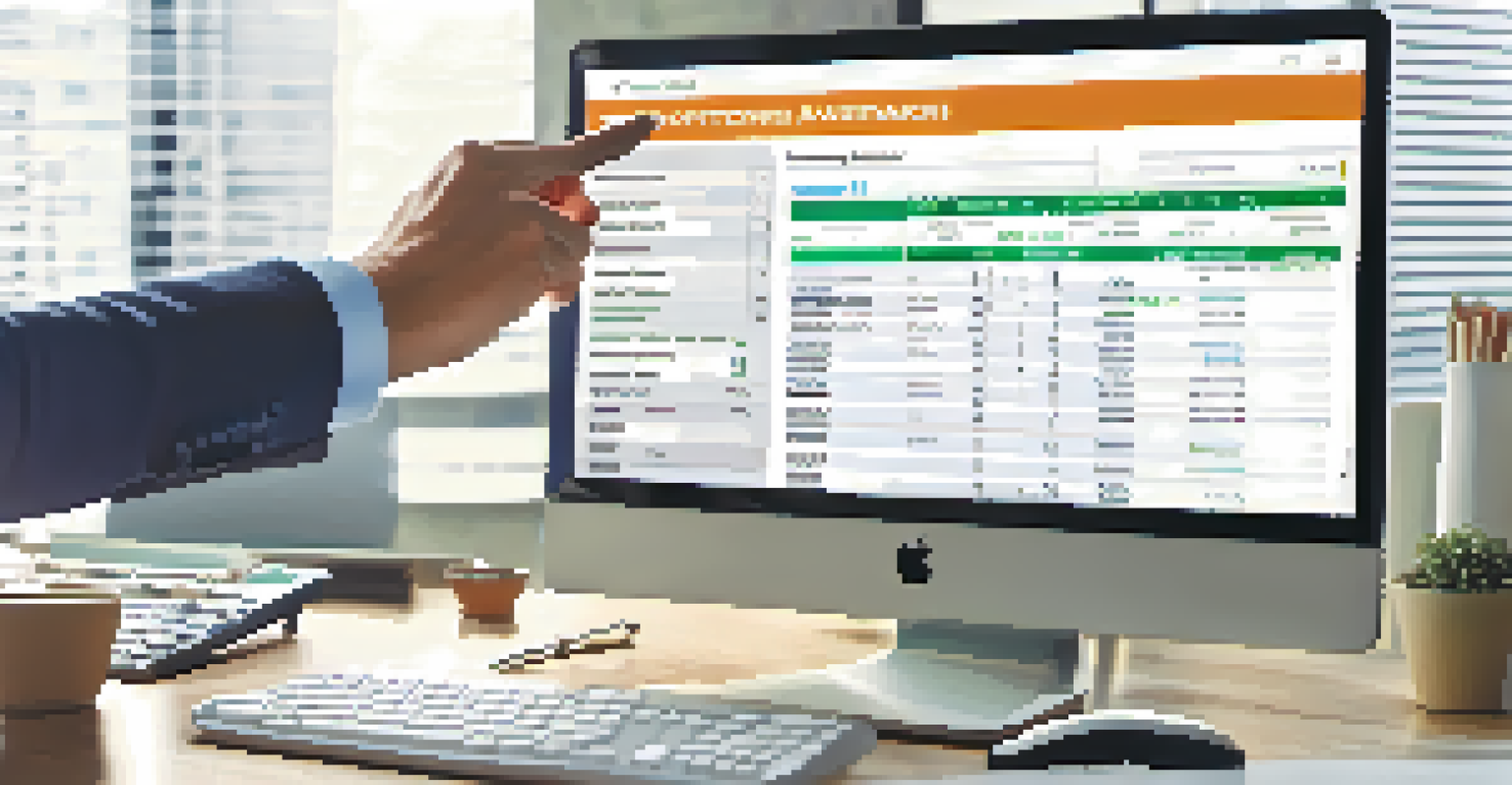A financial advisor pointing at a computer screen showing mortgage refinancing options.