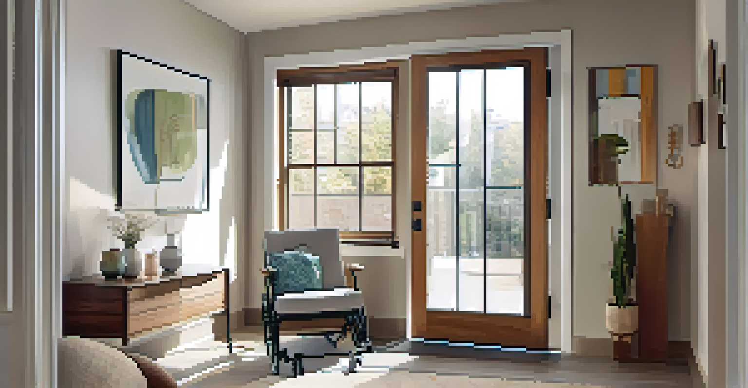 An accessible apartment interior with wide doorways and natural light, showcasing thoughtful design for inclusivity.