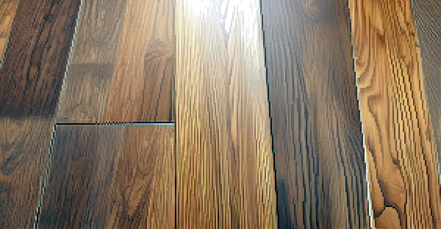 A close-up view of premium wood flooring, highlighting its rich texture and craftsmanship.