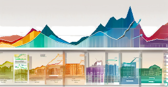 Infographic showing real estate market trends with colorful graphs and charts.