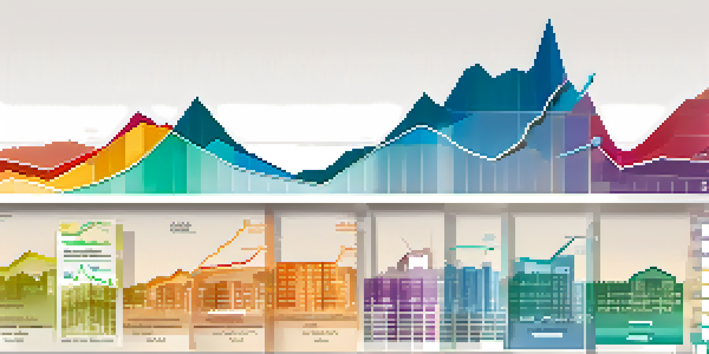 Infographic showing real estate market trends with colorful graphs and charts.